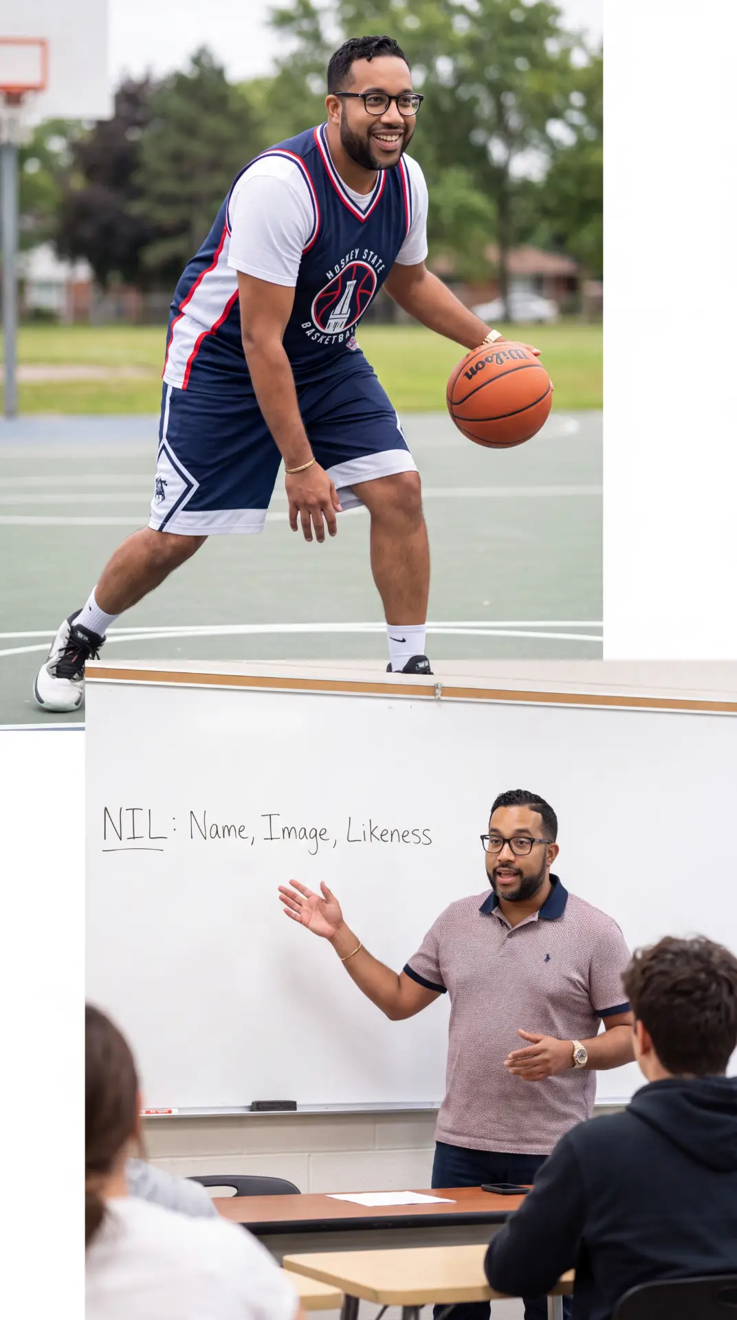 Dr. D coaching students on NIL in sports